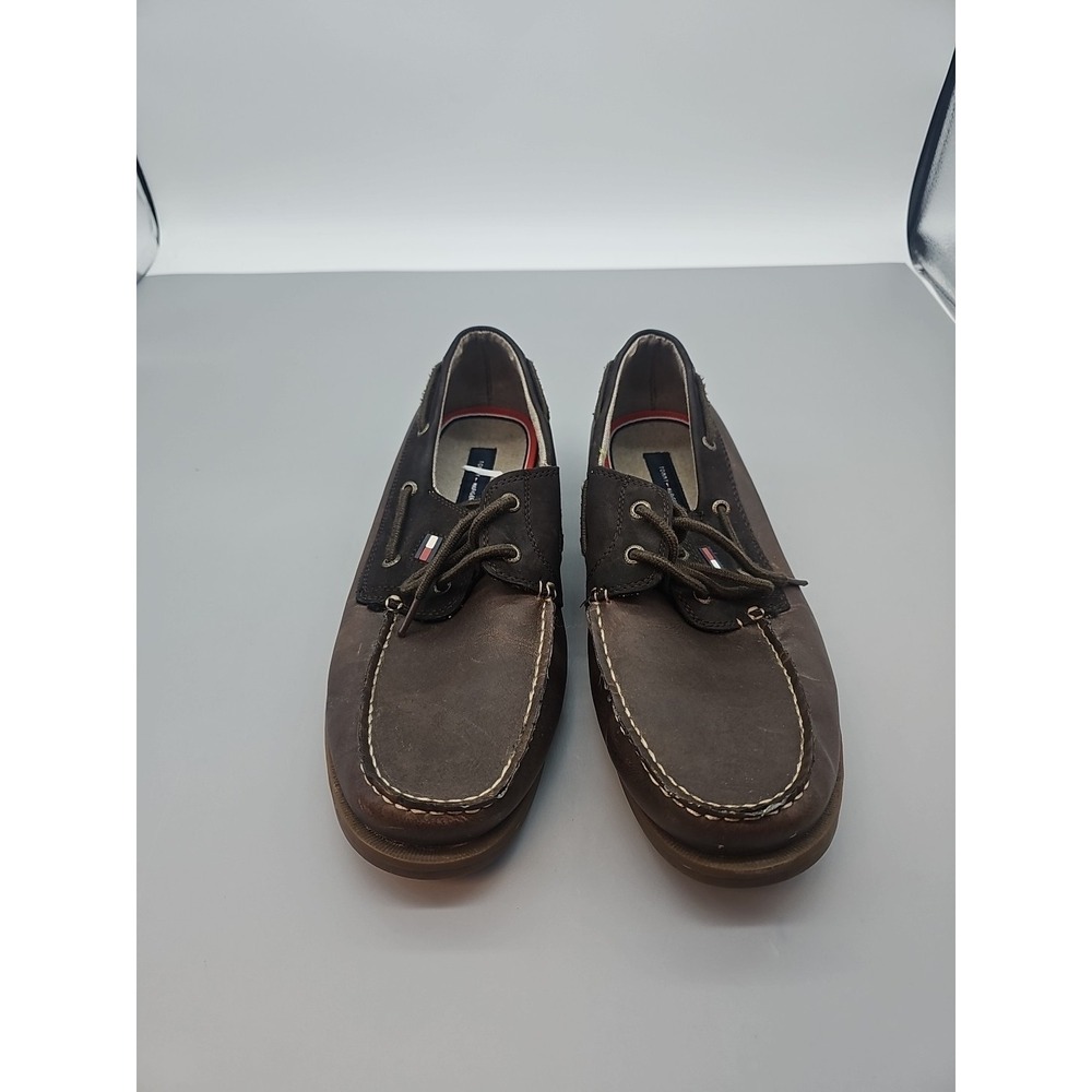 Size‎ 11 Men's Tommy Hilfiger Brazen 2 Lace Up Moc Toe Brown Casual Boat Shoes